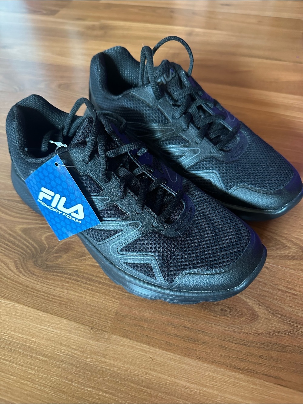 Fila Black Mesh Memory Foam Athletic Shoes